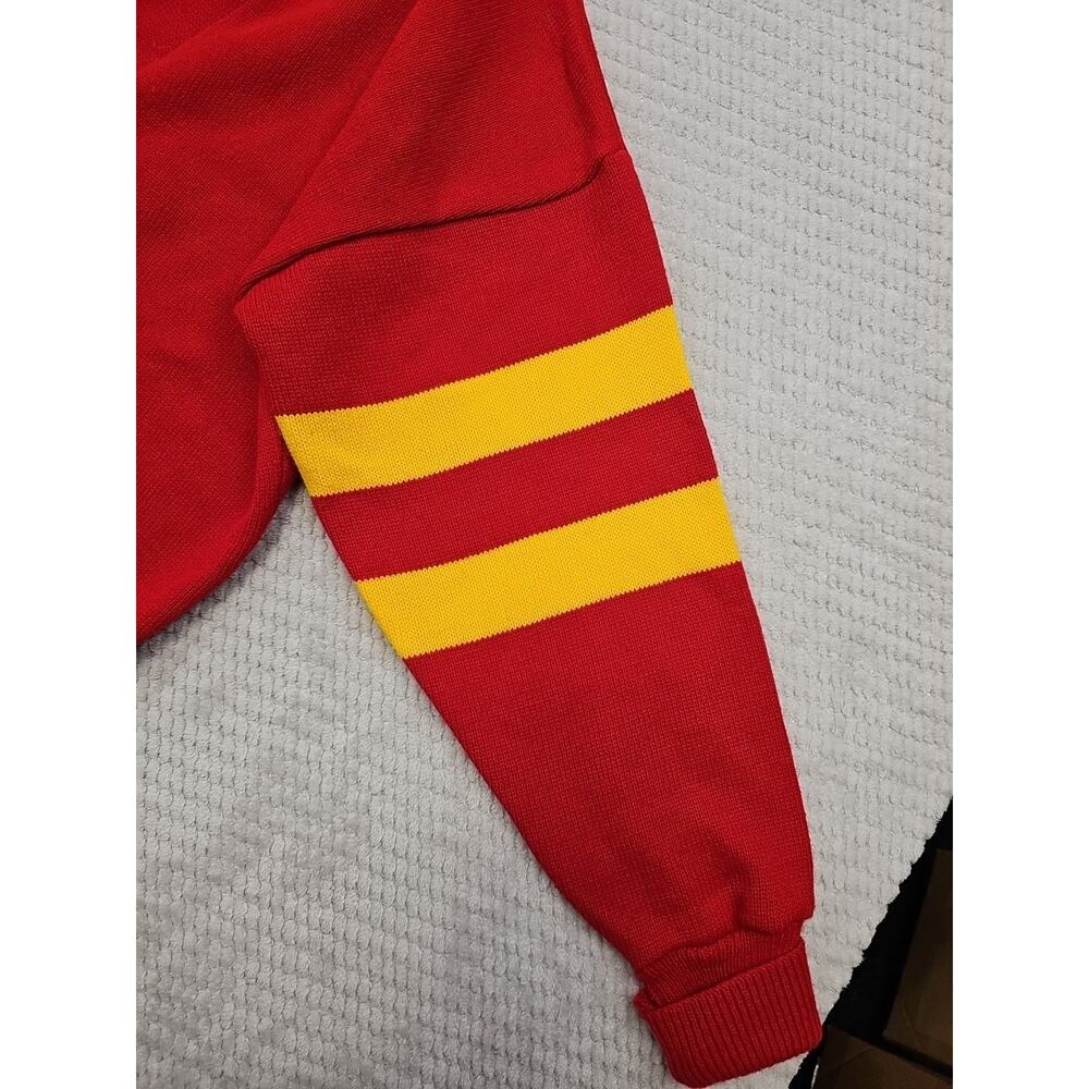 Dehen Knitting Co Sweater Adult Large Vintage Varsity Vneck - Picture 4 of 7